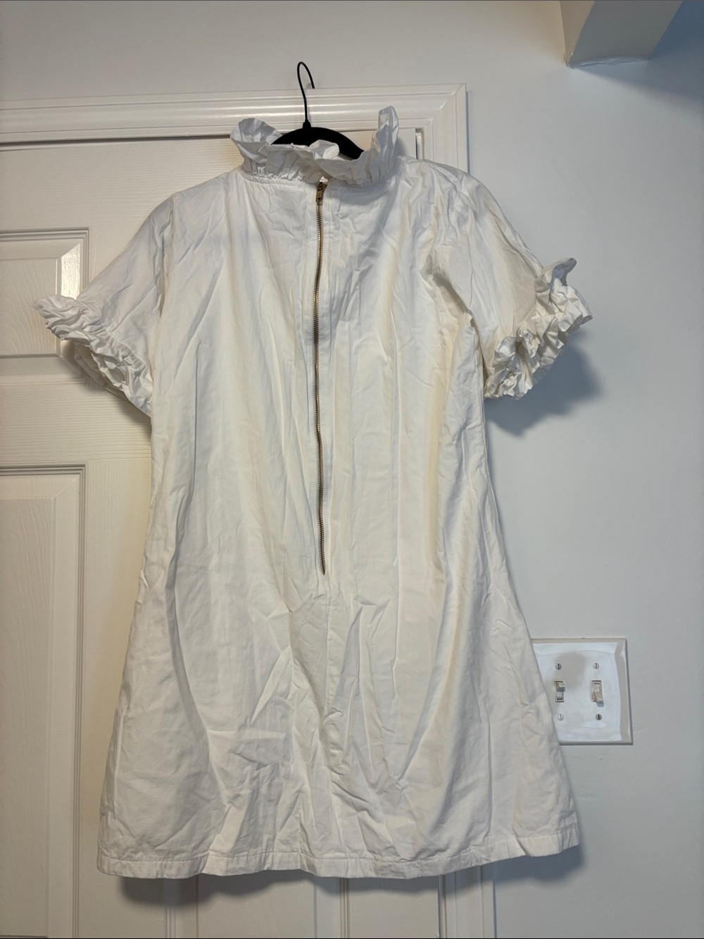 White Ruffle Collar Mini Dress - Picture 4 of 5